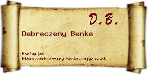 Debreczeny Benke névjegykártya