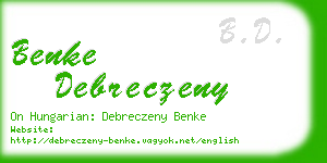 benke debreczeny business card